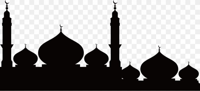 Temple Mosque Silhouette, PNG, 840x382px, Temple, Architecture, Black, Black And White, Islam Download Free