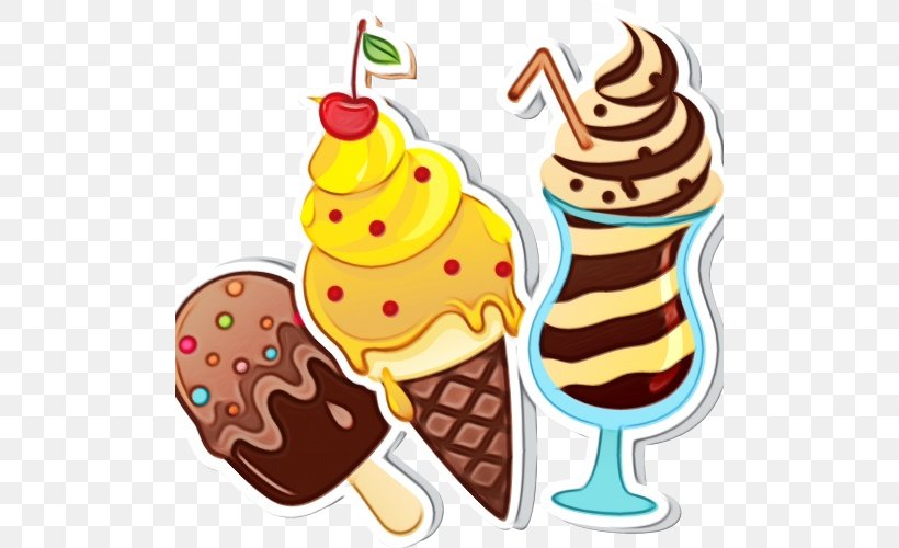 Ice Cream, PNG, 500x500px, Watercolor, Cartoon, Chocolate Ice Cream, Dairy, Dessert Download Free