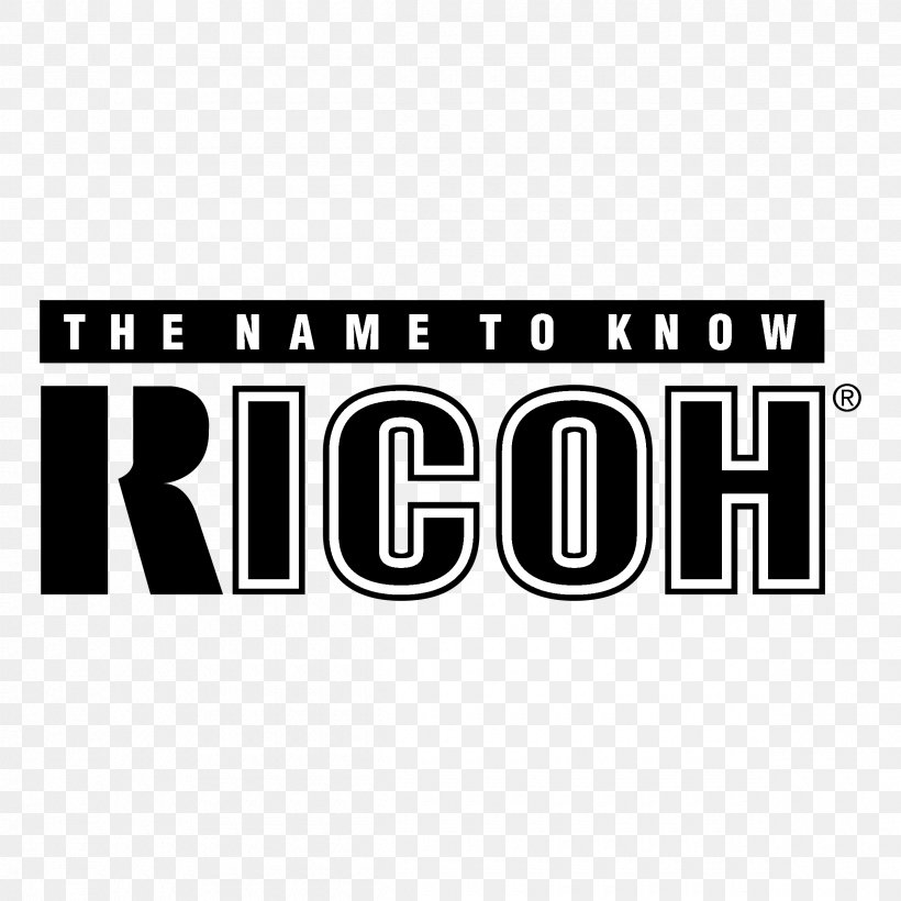 Ricoh Logo, PNG, 2400x2400px, Ricoh, Area, Black And White, Brand, Label Download Free