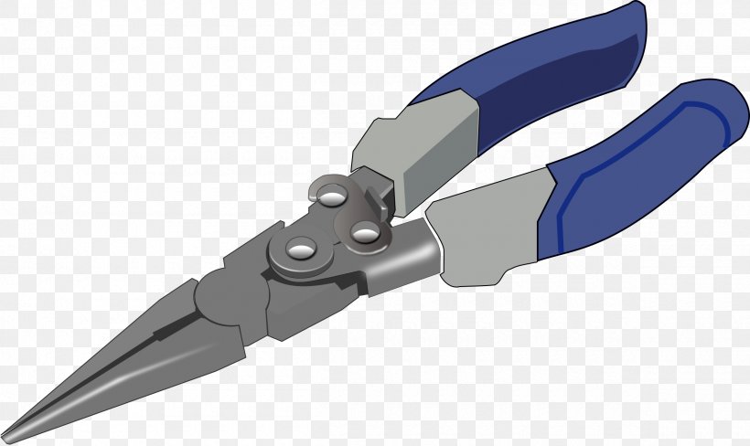 Hand Tool Needle-nose Pliers Clip Art, PNG, 2400x1431px, Hand Tool, Blade, Cold Weapon, Cutting Tool, Diagonal Pliers Download Free