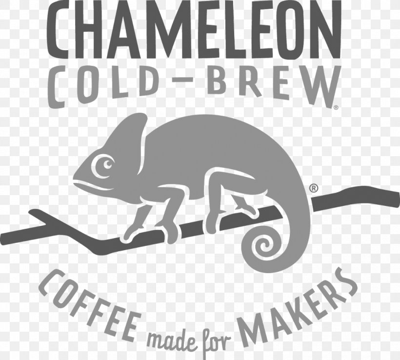 Cold Brew Iced Coffee Chameleon Cold-Brew Brewed Coffee, PNG, 1081x974px, Cold Brew, Area, Artwork, Black And White, Brand Download Free