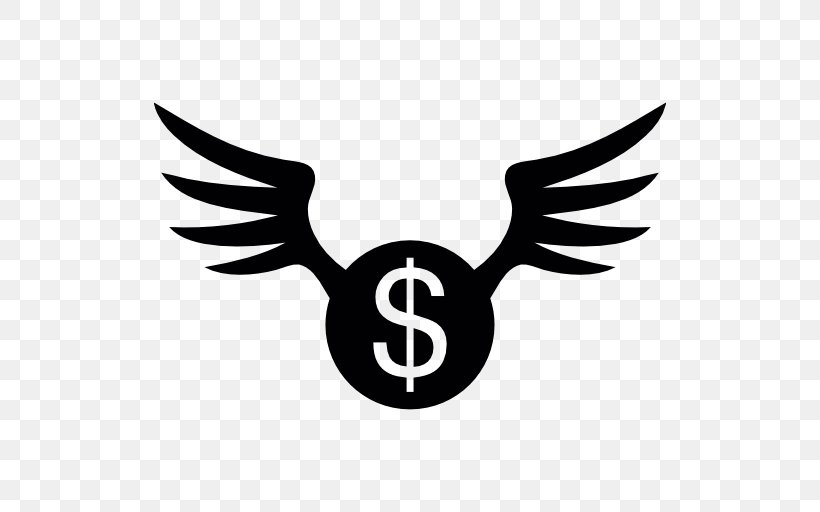Dollar Coin Currency Symbol Money Pound Sterling, PNG, 512x512px, Dollar Coin, Bank, Beak, Bird, Black And White Download Free