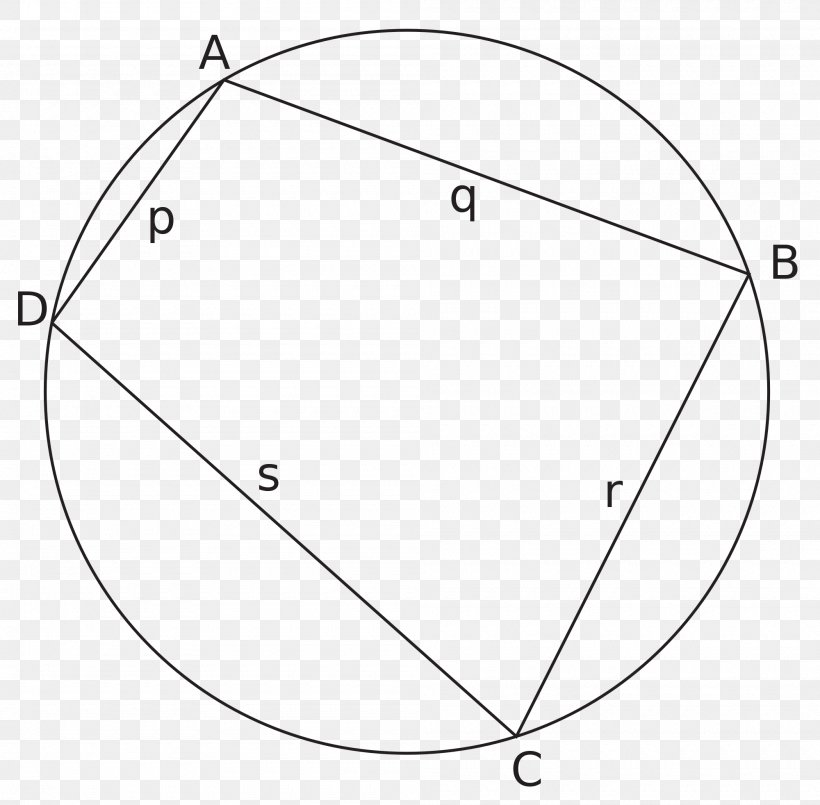 Circle Area Angle Brahmagupta's Formula Brahmagupta Theorem, PNG, 2000x1964px, Area, Aryabhata, Black And White, Brahmagupta Theorem, Cyclic Quadrilateral Download Free