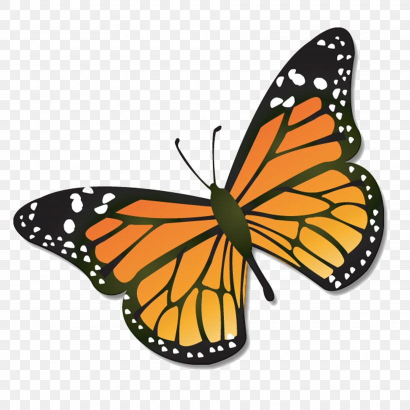 Monarch Butterfly Clip Art, PNG, 7559x7559px, Butterfly, Arthropod, Brush Footed Butterfly, Butterflies And Moths, Cartoon Download Free