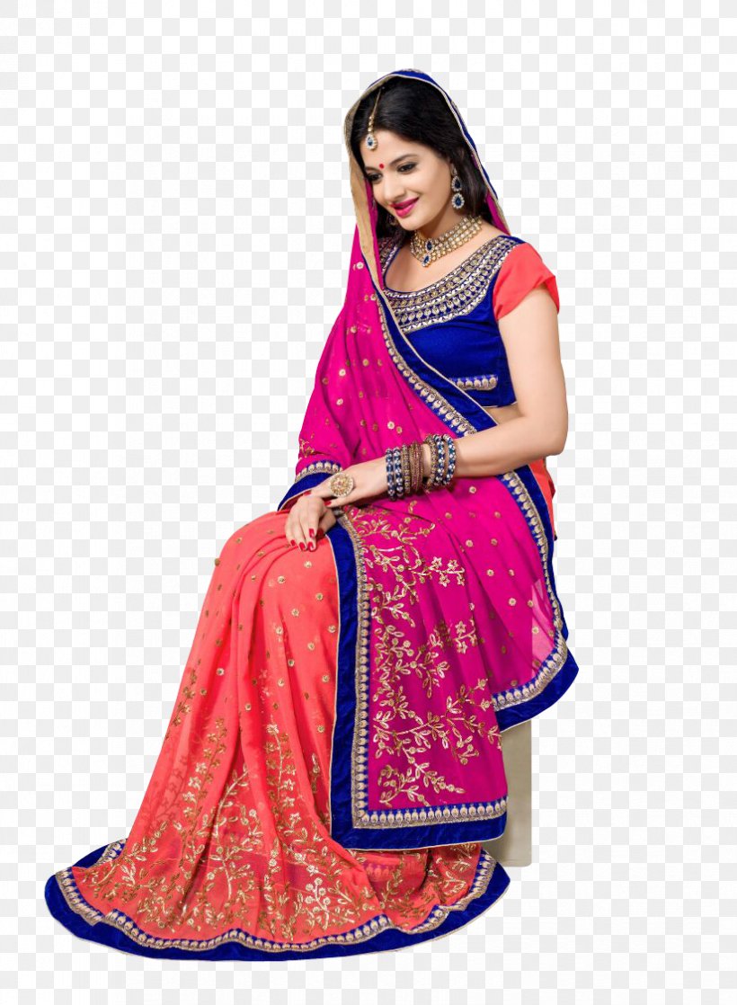Sari Lehenga-style Saree Fathima Collection Pink Dress, PNG, 825x1125px, Sari, Blouse, Chiffon, Choli, Clothing Download Free