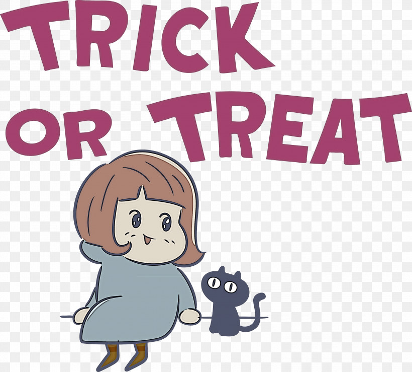 TRICK OR TREAT Halloween, PNG, 3000x2705px, Trick Or Treat, Cartoon, Conversation, Halloween, Happiness Download Free