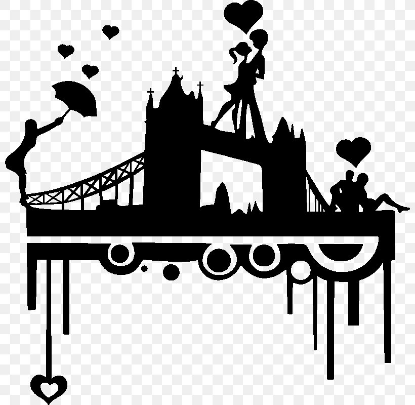 Sticker Wall Decal Виниловая интерьерная наклейка London Bridge, PNG, 800x800px, Sticker, Adhesive, Artwork, Black And White, Brand Download Free