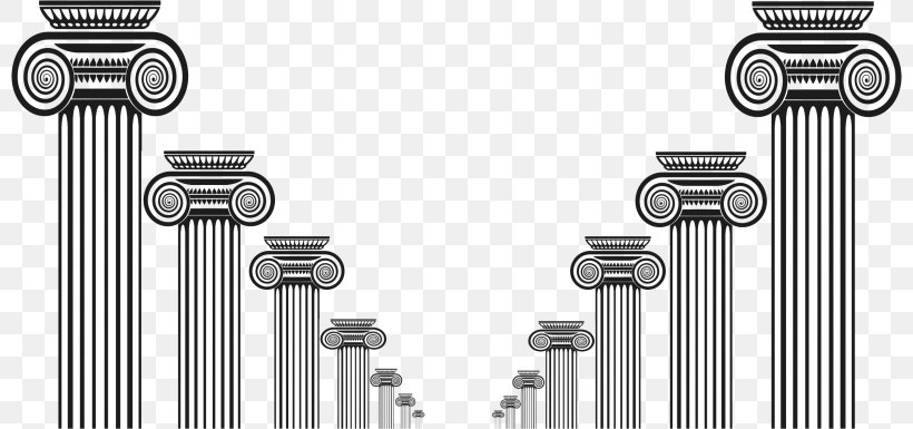 Column Clip Art Ancient Roman Architecture, PNG, 800x385px, Column, Ancient Roman Architecture, Arch, Architecture, Black And White Download Free