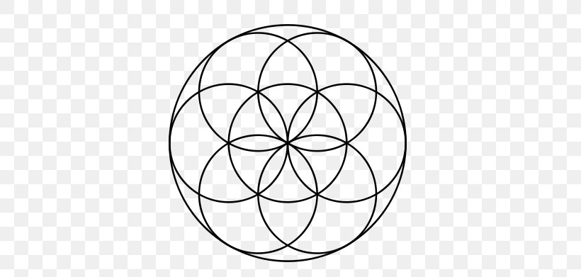 Sacred Geometry Circle Symbol Seed Of Life Acupuncture, PNG, 376x391px, Sacred Geometry, Area, Ball, Black And White, Flower Download Free