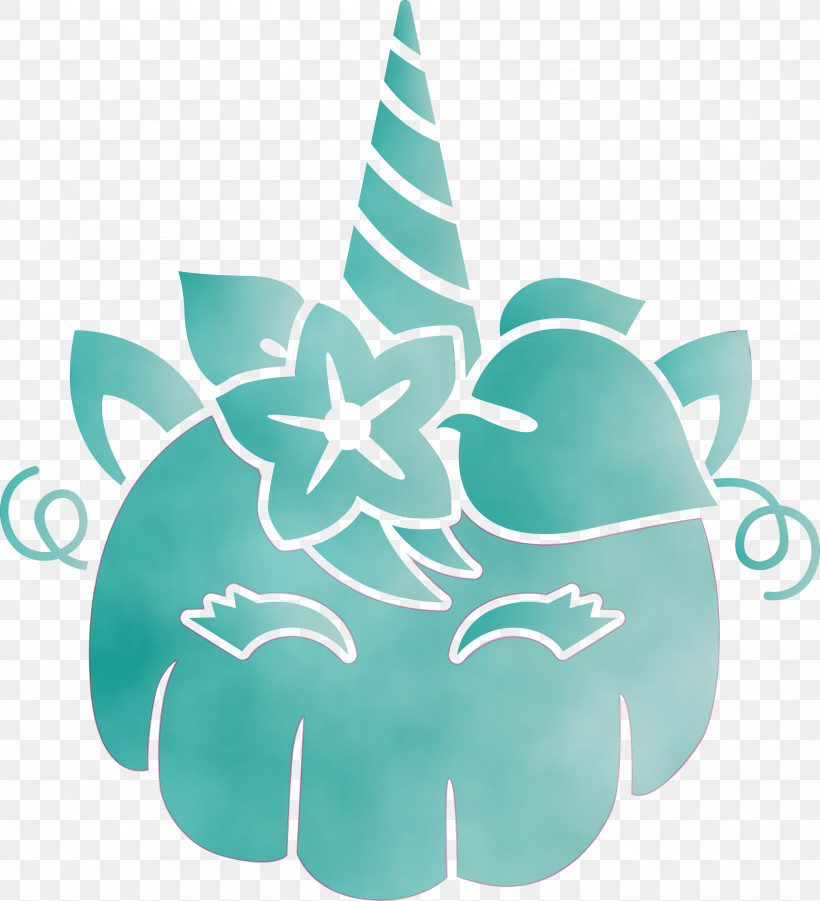 Aqua Turquoise Plant, PNG, 2730x3000px, Halloween Unicorn, Aqua, Paint, Plant, Turquoise Download Free