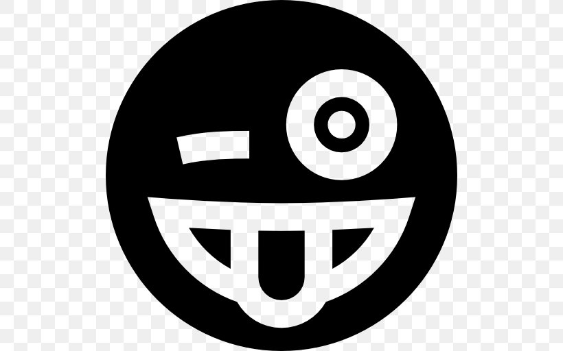 Smiley Emoticon Wink, PNG, 512x512px, Smiley, Black And White, Emoticon, Happiness, Smile Download Free