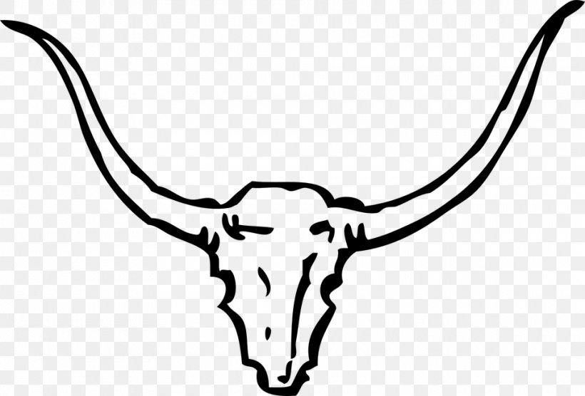 Texas Longhorn English Longhorn Clip Art, PNG, 960x651px, Texas Longhorn, Animal, Black And White, Body Jewelry, Bone Download Free