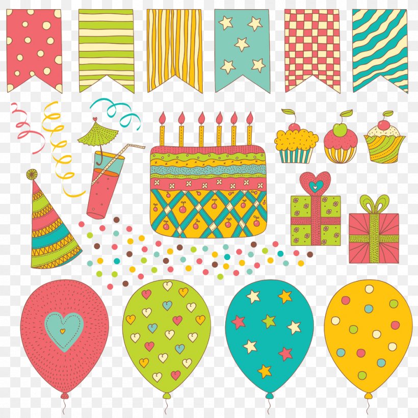Birthday Cake Euclidean Vector Toy Balloon, PNG, 1000x1000px, Birthday Cake, Area, Baking Cup, Balloon, Birthday Download Free