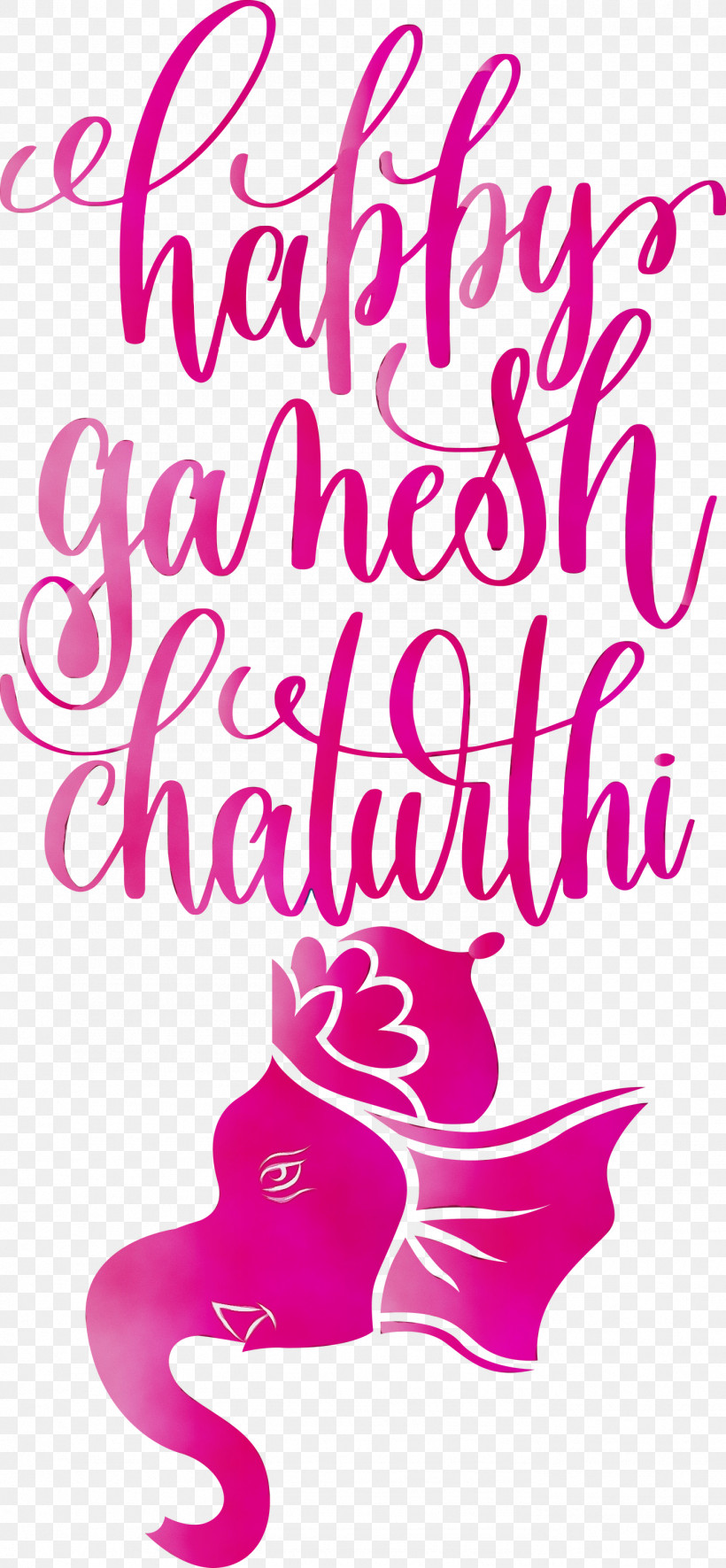 Calligraphy Drawing Lettering Painting Watercolor Painting, PNG, 1389x3000px, Happy Ganesh Chaturthi, Abstract Art, Calligraphy, Creativity, Drawing Download Free