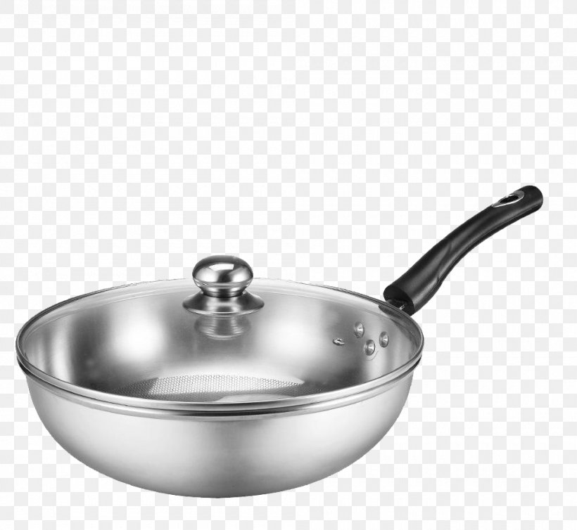 Frying Pan Wok Stainless Steel Tableware, PNG, 1000x920px, Frying Pan, Black And White, Castiron Cookware, Cookware And Bakeware, Crock Download Free