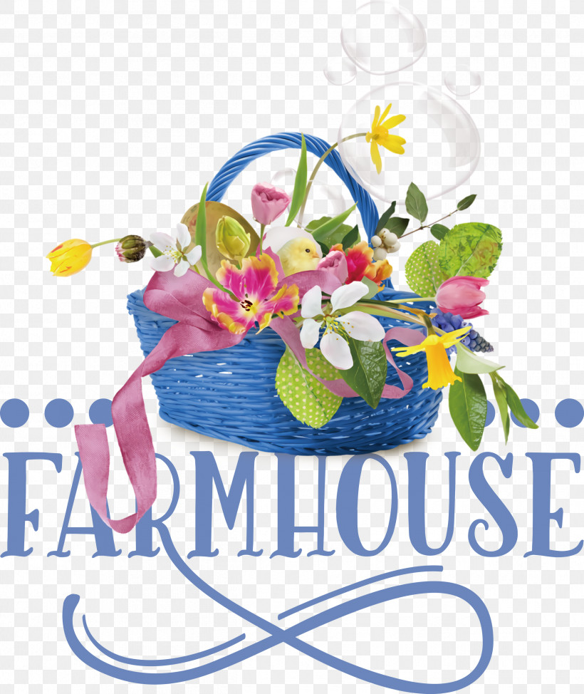 Farmhouse, PNG, 2525x3000px, Farmhouse, Basket, Cut Flowers, Easter Basket, Easter Egg Download Free