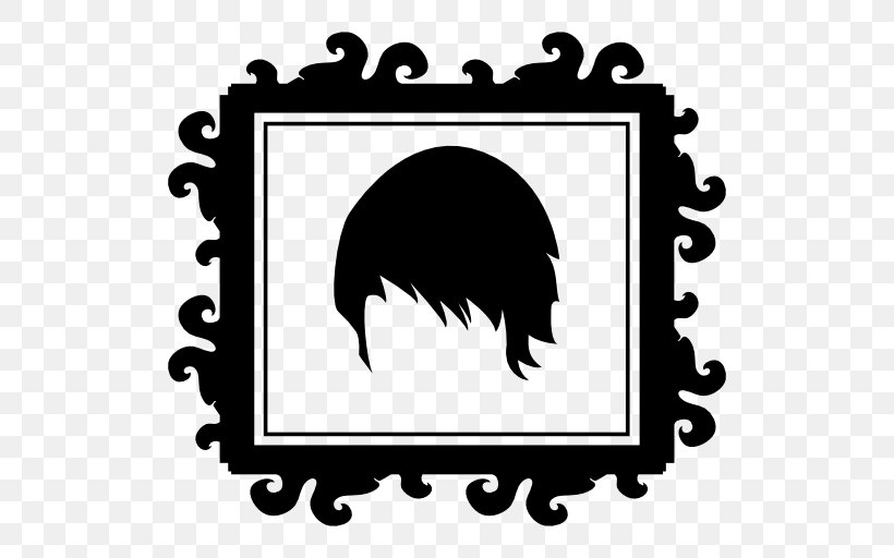 Mirror Shape Reflection Hair, PNG, 512x512px, Mirror, Area, Artwork, Black, Black And White Download Free