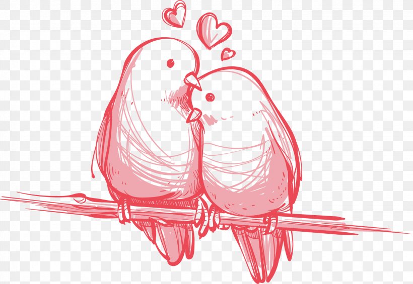 Bird Valentine's Day Wedding Gift Wallpaper, PNG, 1745x1204px, Watercolor, Cartoon, Flower, Frame, Heart Download Free
