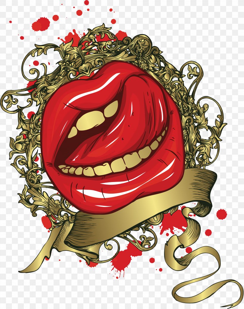 Illustration Vector Graphics Mouth Clip Art Image, PNG, 3639x4612px, Watercolor, Cartoon, Flower, Frame, Heart Download Free