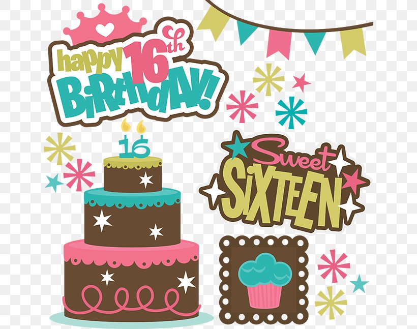 Birthday Cake Sweet Sixteen Wish Clip Art, PNG, 648x647px, Birthday Cake, Anniversary, Artwork, Birthday, Cake Download Free