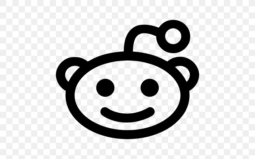 Reddit Logo, PNG, 512x512px, Reddit, Black And White, Facial Expression, Logo, Smile Download Free