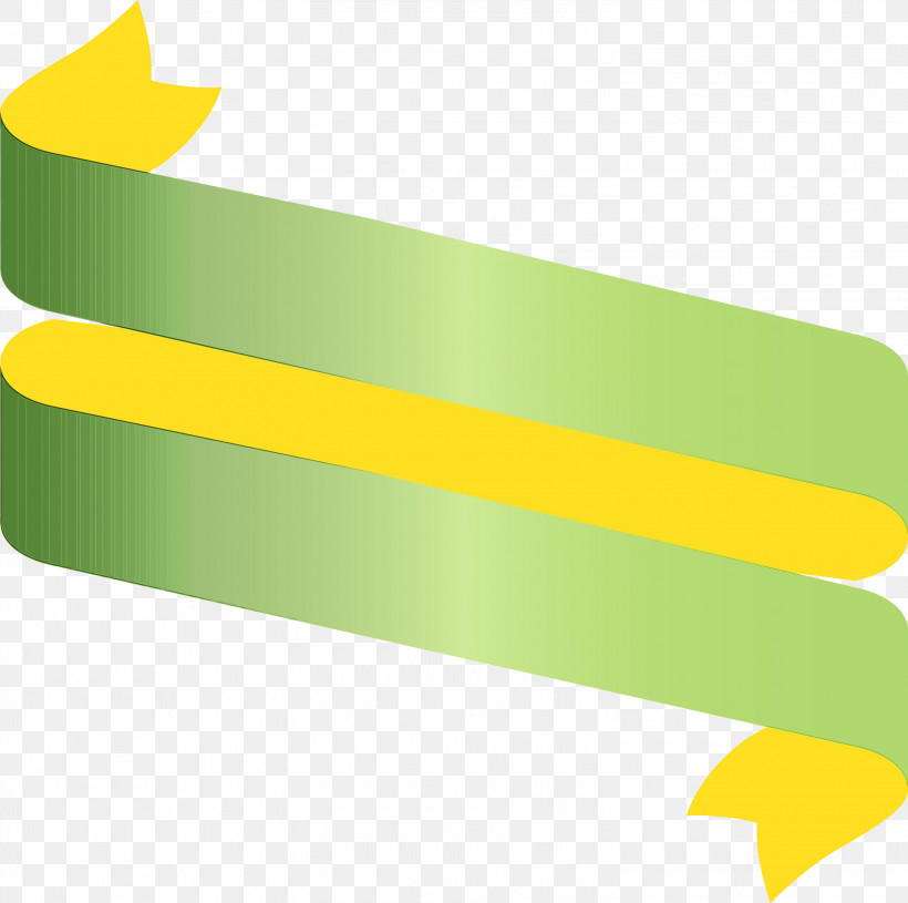 Green Yellow Line Rectangle, PNG, 3000x2983px, Ribbon, Green, Line, Multiple Ribbon, Paint Download Free