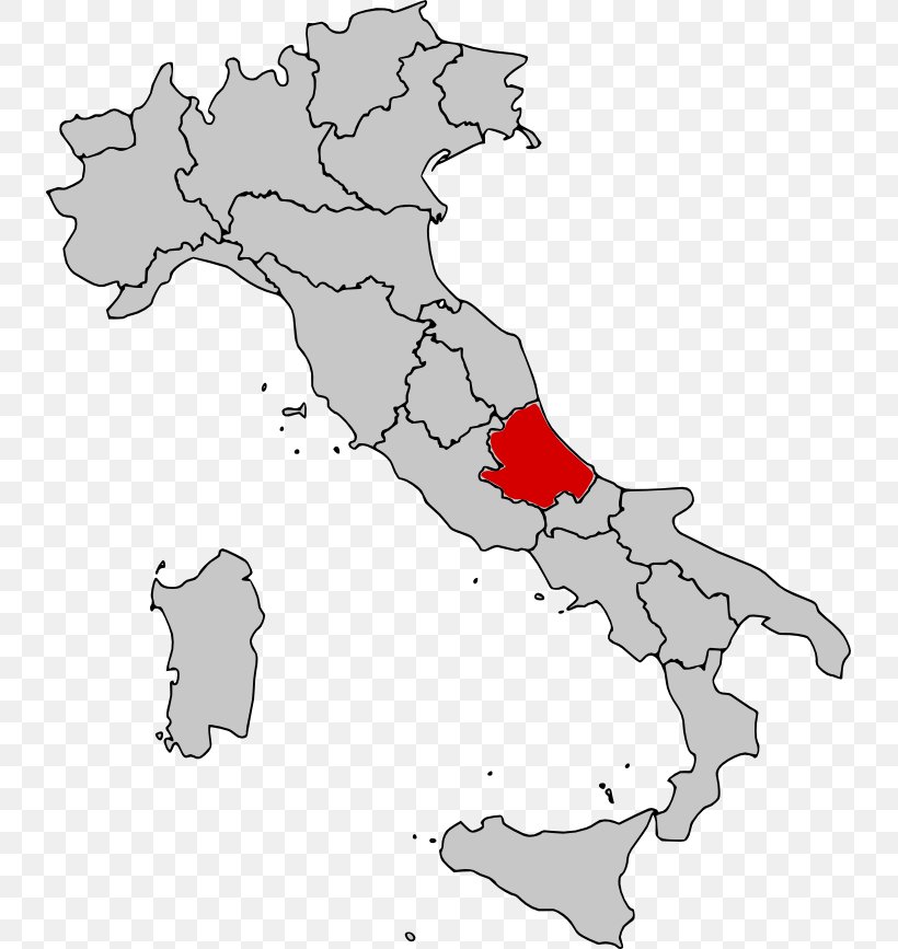 Regions Of Italy L'Aquila Calabria Campania Trentino-Alto Adige/South Tyrol, PNG, 735x867px, Regions Of Italy, Abruzzo, Area, Black And White, Calabria Download Free