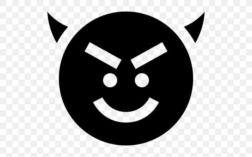 Smiley Emoticon Clip Art, PNG, 512x512px, Smiley, Black, Black And White, Devil, Emoji Download Free