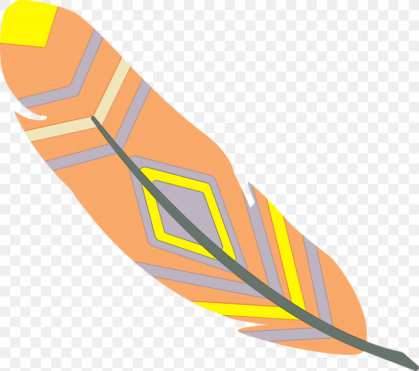 Yellow Line, PNG, 3000x2659px, Cartoon Feather, Line, Paint, Vintage Feather, Watercolor Download Free