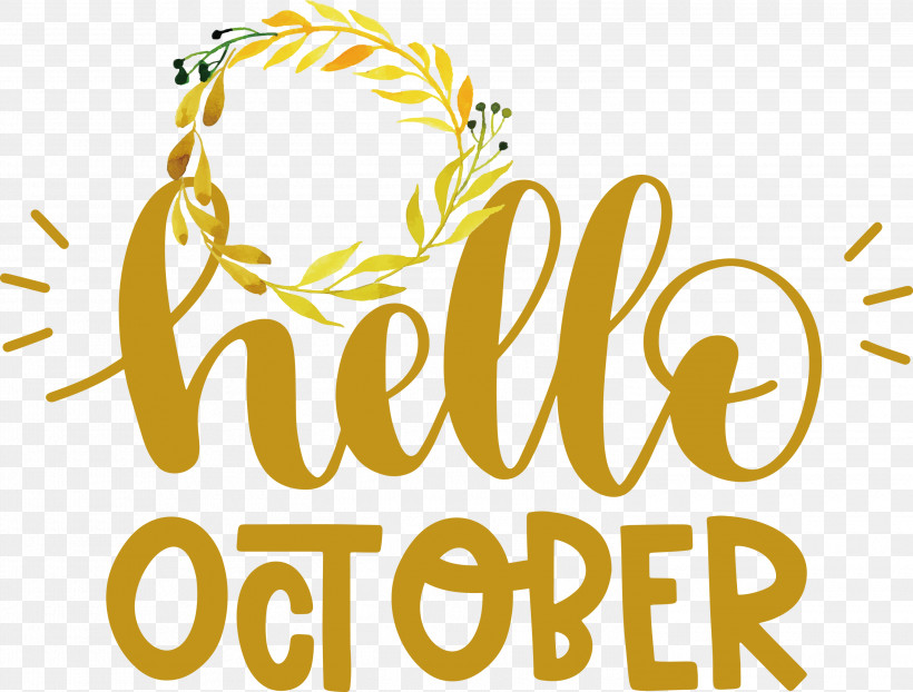 Hello October October, PNG, 3000x2278px, Hello October, Commodity, Flower, Happiness, Line Download Free