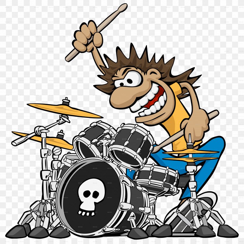 Cartoon Drummer Drum Clip Art Animated Cartoon, PNG, 5000x5000px, Cartoon, Animated Cartoon, Bass Drum, Drum, Drummer Download Free