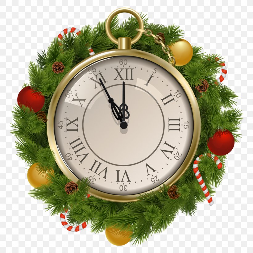 Christmas New Year Clock Clip Art, PNG, 1280x1280px, Christmas, Christmas Decoration, Christmas Ornament, Clock, Decor Download Free