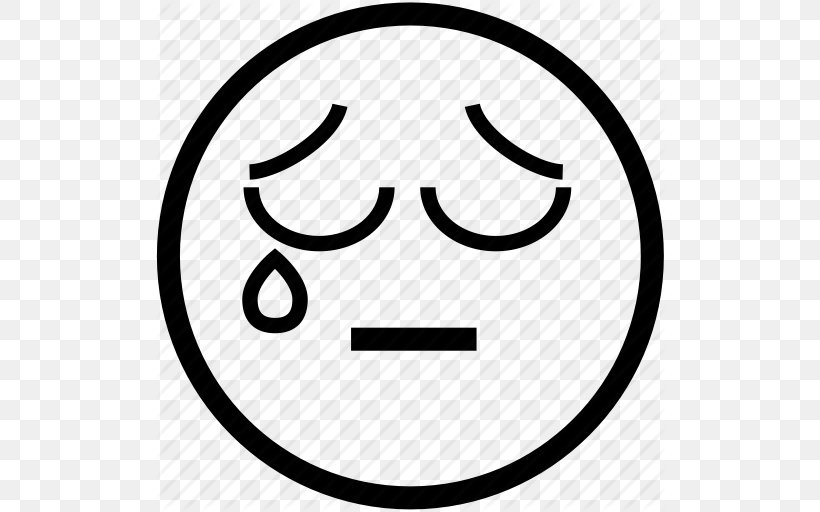 Smiley Sadness Face Clip Art, PNG, 512x512px, Smiley, Area, Black, Black And White, Crying Download Free