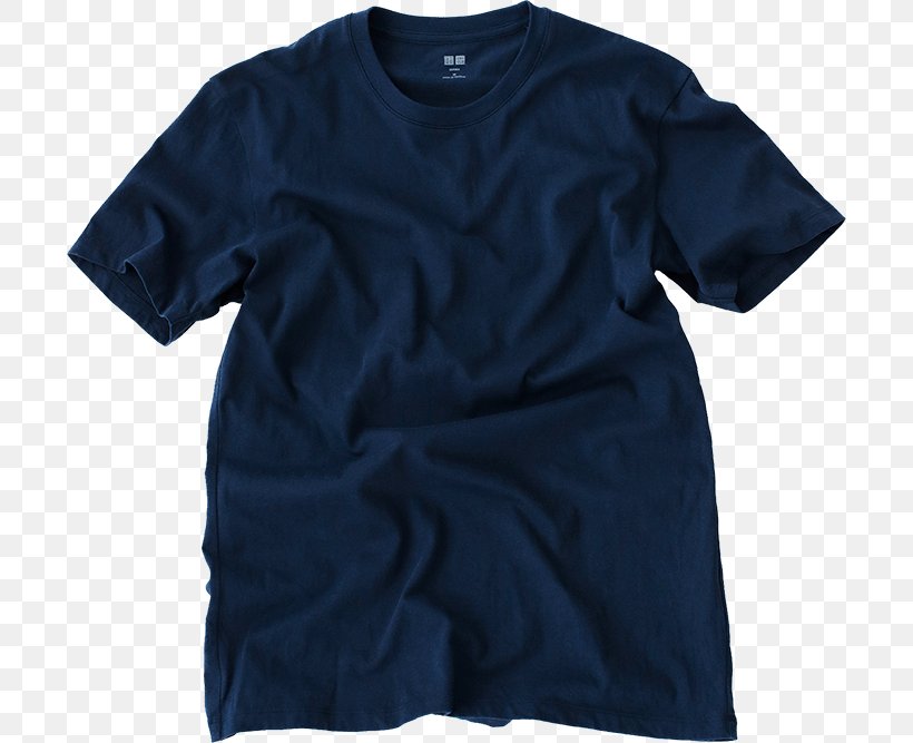 T-shirt Uniqlo Sleeve Crew Neck Clothing, PNG, 700x667px, Tshirt, Active Shirt, Blue, Clothing, Cotton Download Free