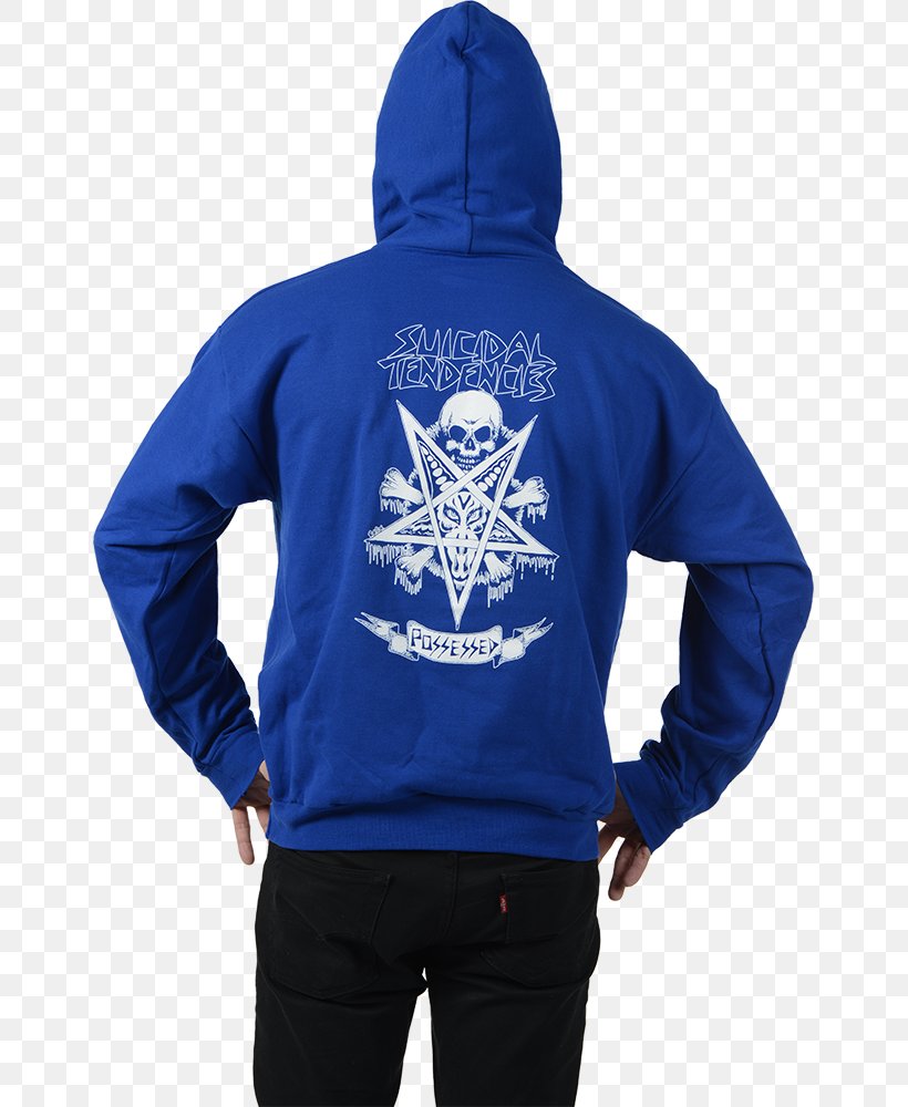 Hoodie T-shirt Possessed Polar Fleece Bluza, PNG, 651x1000px, Hoodie, Blue, Bluza, Certificate Of Deposit, Cobalt Blue Download Free