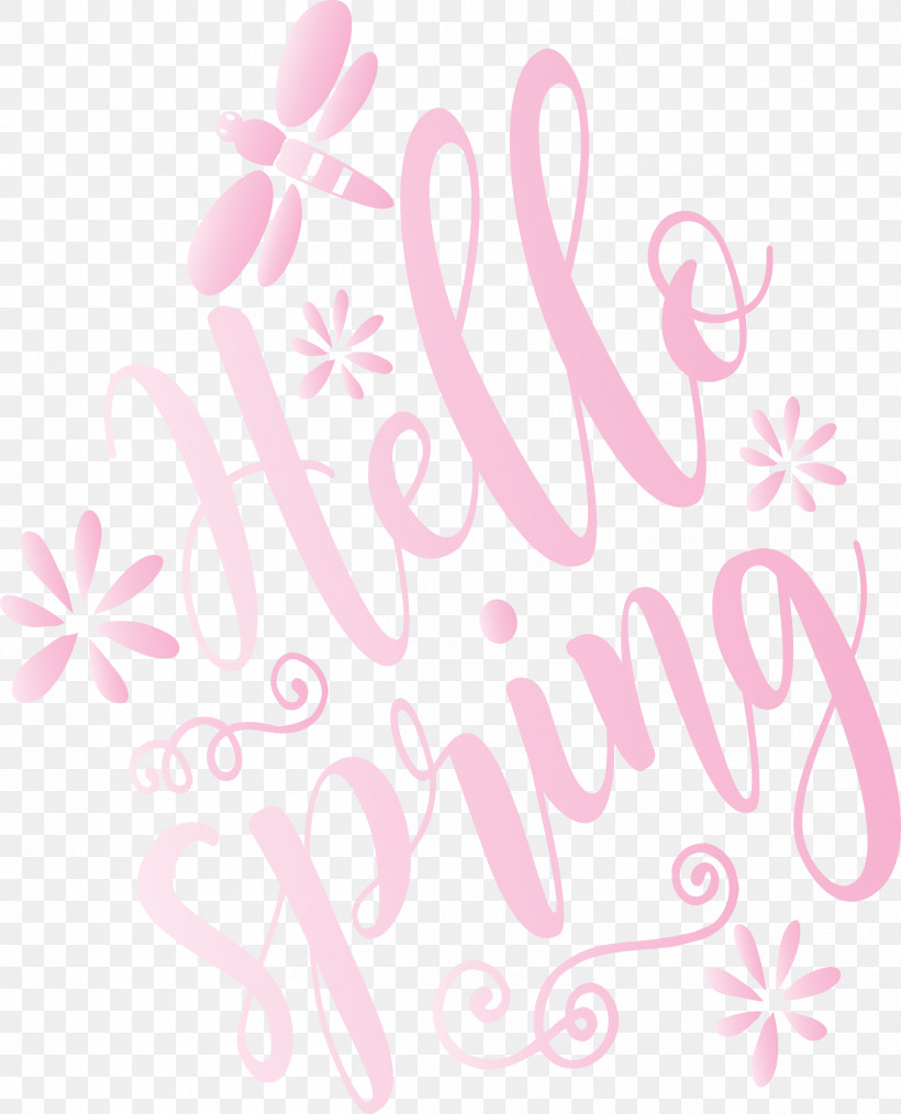 Hello Spring Spring, PNG, 2425x3000px, Hello Spring, Pink, Spring, Text Download Free