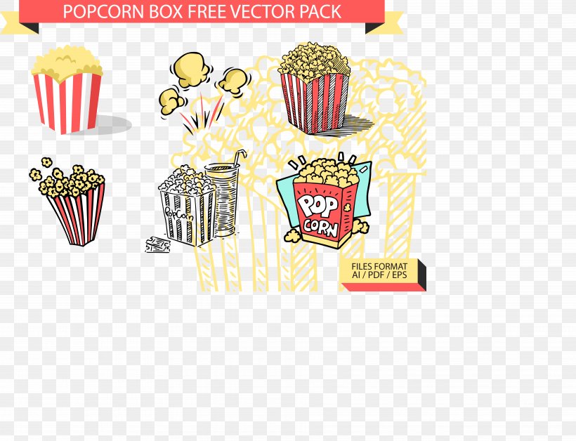 Popcorn Euclidean Vector Download, PNG, 7487x5742px, Popcorn, Area, Baking Cup, Brand, Coreldraw Download Free