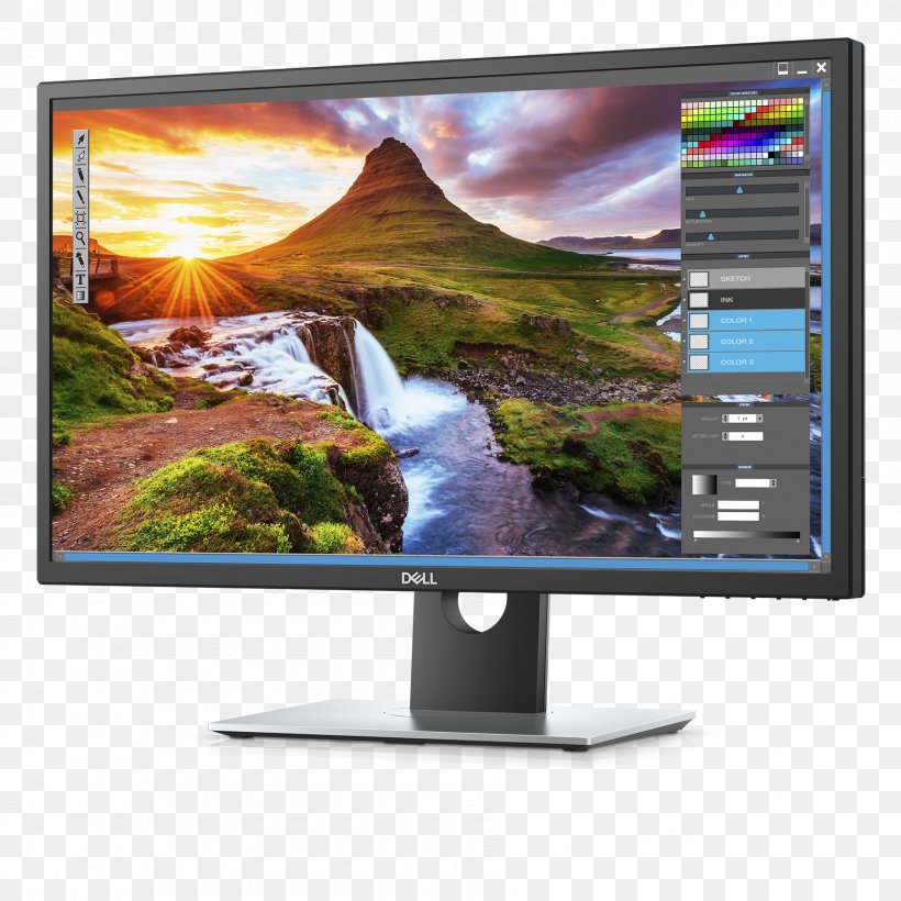 Dell Computer Monitors High-dynamic-range Imaging Ultra-high-definition Television 4K Resolution, PNG, 1800x1800px, 4k Resolution, Dell, Brightness, Computer Monitor, Computer Monitor Accessory Download Free