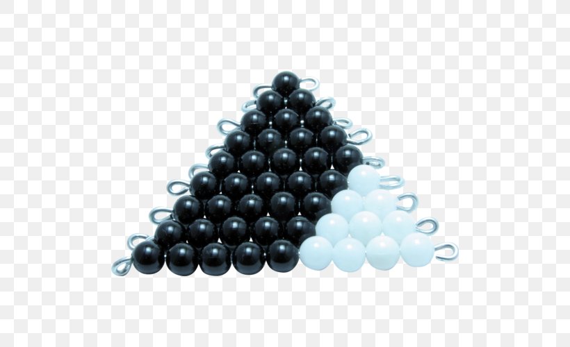 Bead Montessori Education Pearl White Black, PNG, 500x500px, Bead, Addition, Black, Black And White, Diameter Download Free