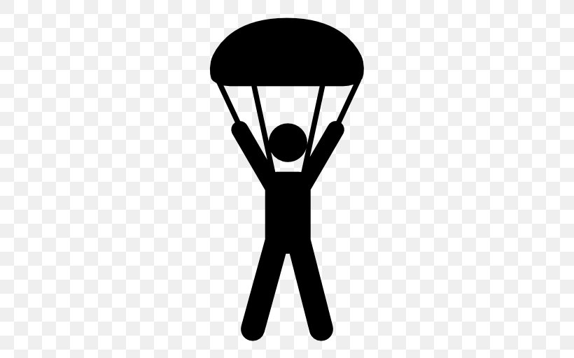 Parachuting Extreme Sport, PNG, 512x512px, Parachuting, Black, Black And White, Canopy, Extreme Sport Download Free