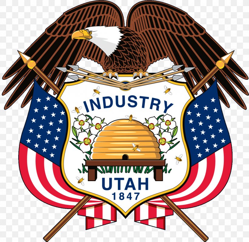 Seal Of Utah Coat Of Arms Washington Flag Of Utah, PNG, 1135x1101px, Utah, Brand, Coat Of Arms, Deseret, Flag Of Utah Download Free