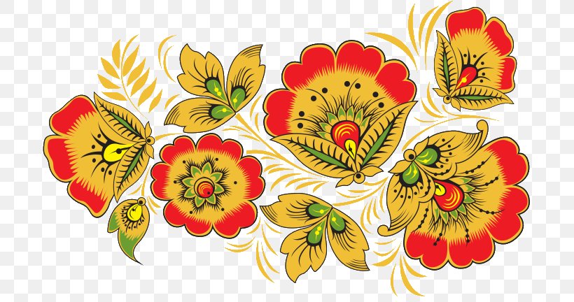 Ornament Художественная роспись Khokhloma Русские народные промыслы Tatar, PNG, 700x432px, Ornament, Chrysanths, Cut Flowers, Daisy Family, Drawing Download Free