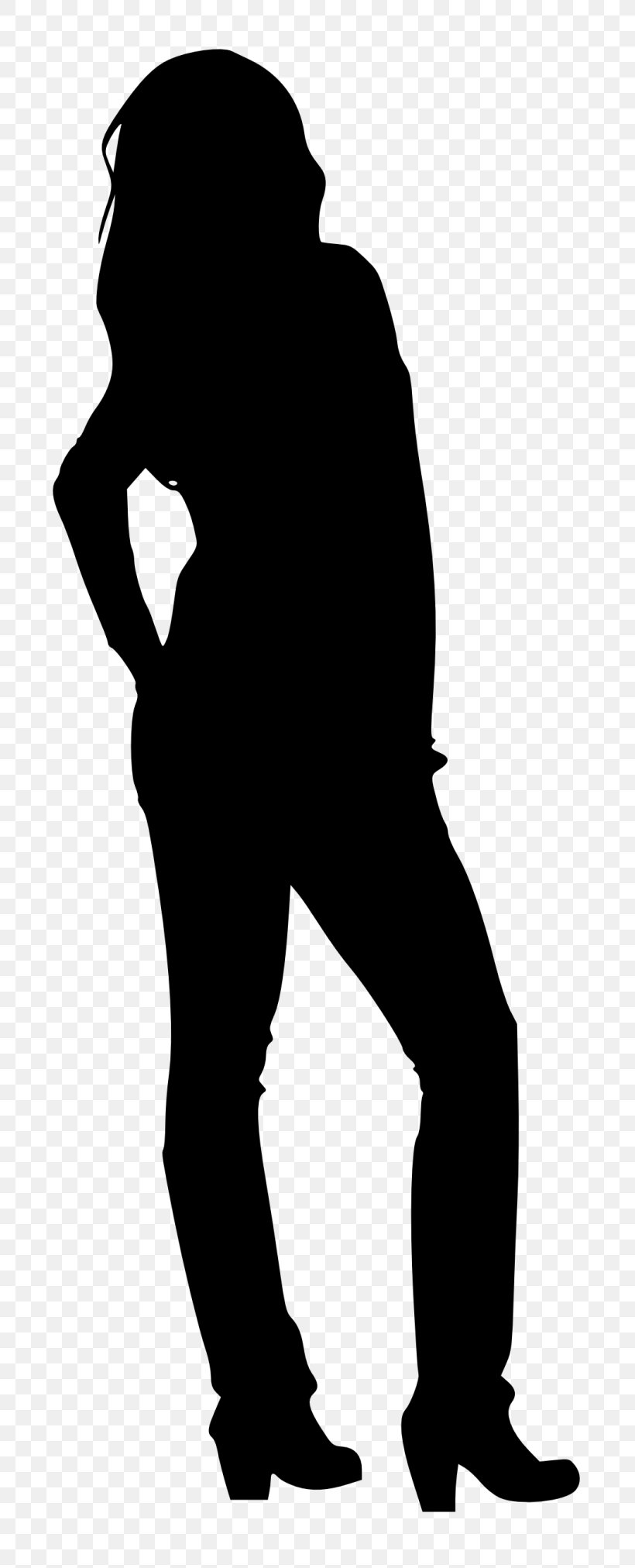 Silhouette Woman Clip Art, PNG, 768x2024px, Silhouette, Black, Black And White, Female, Fictional Character Download Free