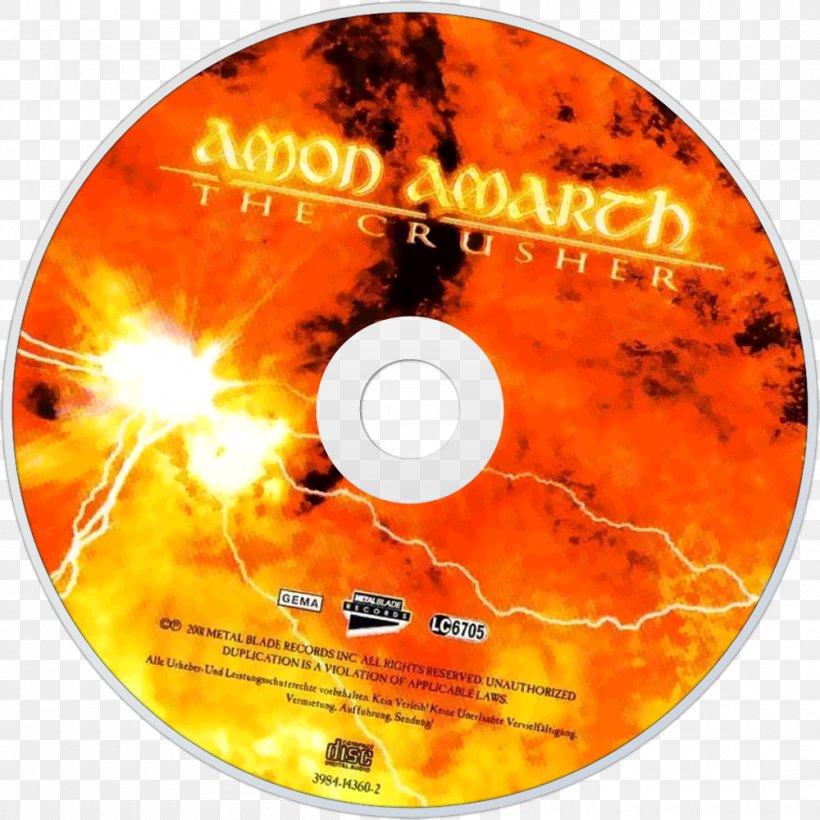 Compact Disc The Crusher Amon Amarth Once Sent From The Golden Hall Versus The World, PNG, 1000x1000px, Watercolor, Cartoon, Flower, Frame, Heart Download Free