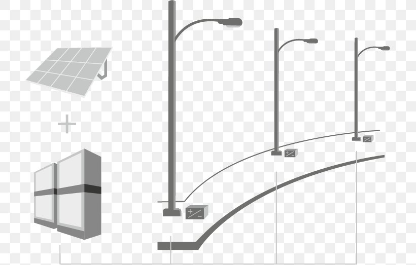 Solar Street Light Lighting, PNG, 719x523px, Light, Black And White, Color Rendering Index, Diagram, Hardware Accessory Download Free
