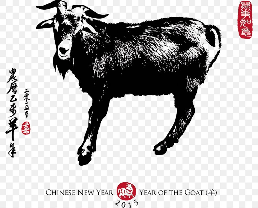 Goat Sheep, PNG, 787x661px, Goat, Black And White, Cattle Like Mammal, Chinese New Year, Cow Goat Family Download Free