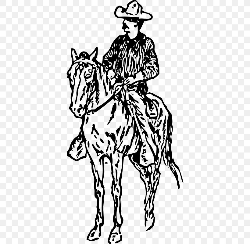 Horse Drawing Cowboy Equestrian Clip Art, PNG, 384x800px, Horse, Art, Artwork, Black And White, Bridle Download Free
