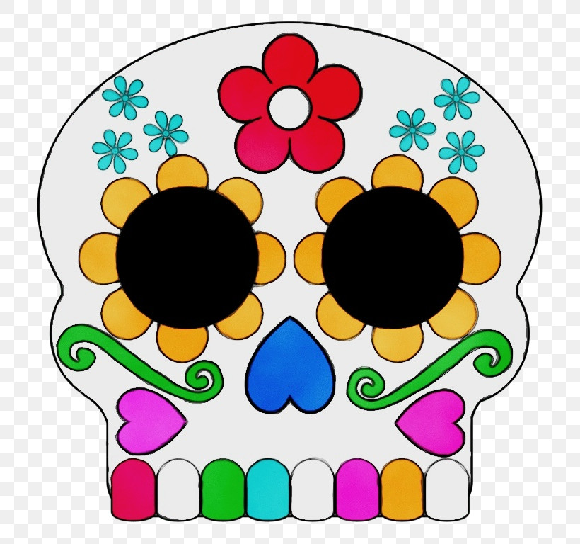 Skull Art, PNG, 768x768px, Watercolor, Calavera, Color, Coloring Book, David Lozeau Download Free