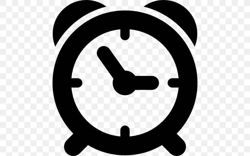Alarm Clocks, PNG, 512x512px, Alarm Clocks, Black And White, Clock, Flat Design, Symbol Download Free