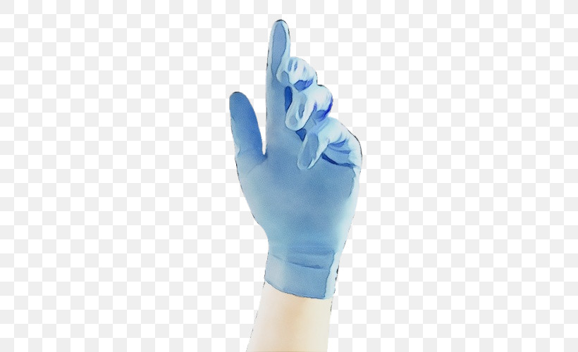 Glove Personal Protective Equipment Medical Glove Hand Finger, PNG, 500x500px, Watercolor, Arm, Batting Glove, Finger, Gesture Download Free